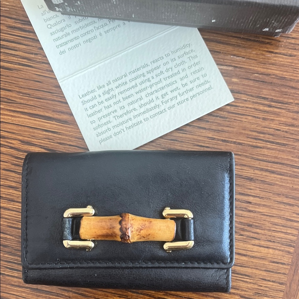 Gucci Black Leather Key Holder with Bamboo Accent - Picture 12 of 12